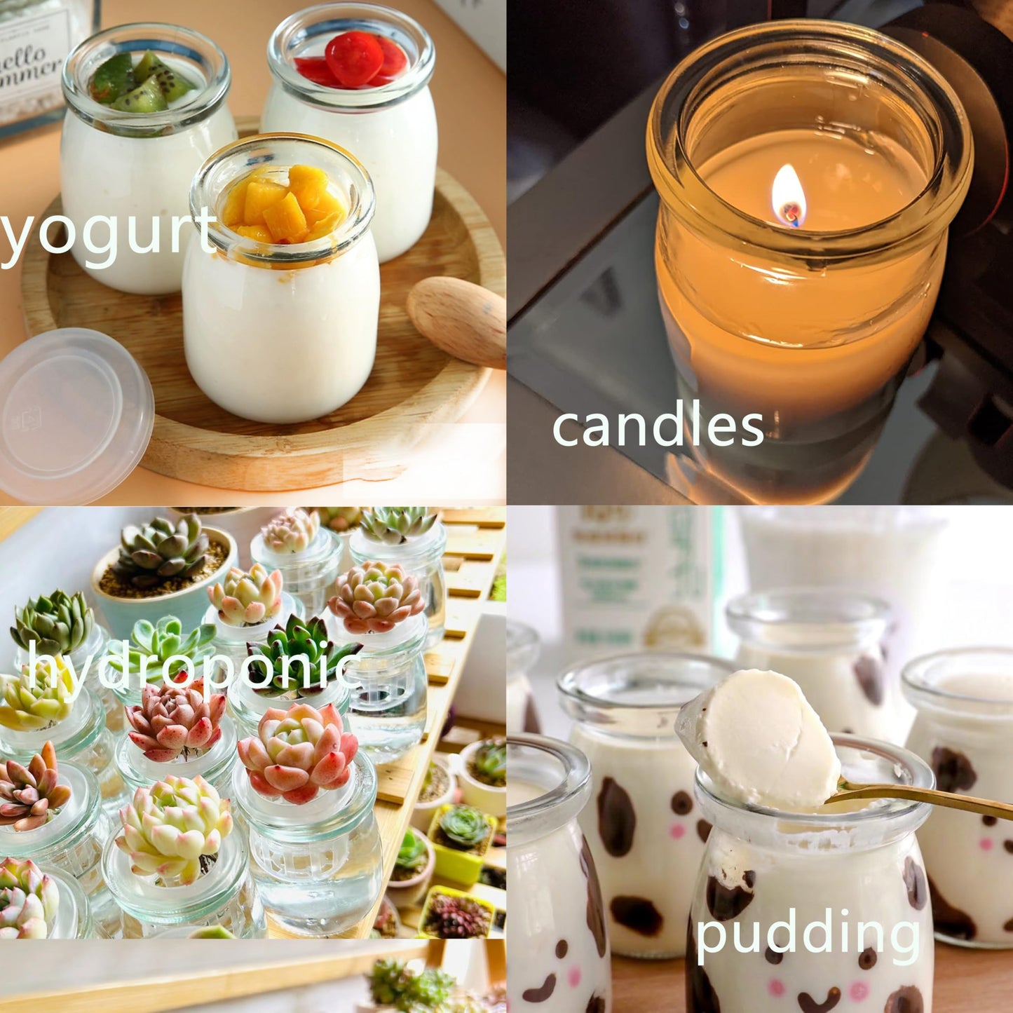 ihomecooker Mini Pudding Jars 60Pack, 3.4 oz Glass Favor Jar with Lids, Candle jars,Yogurt Containers with Lids, Mason Jar,Bath Salt Jars Wedding Favors Honey Pot
