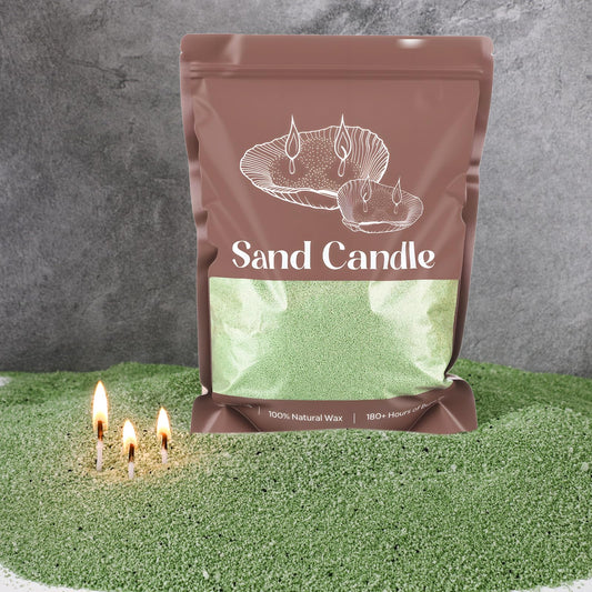 Nuanchu 3.3 lb Candle Sand DIY Pearled Candle Making Kit Included 20 Pcs Wicks and Refillable Beaded Wax Sand Beaded Wax Gift with Wicks Self Extinguish for Home Wedding Party(Green)