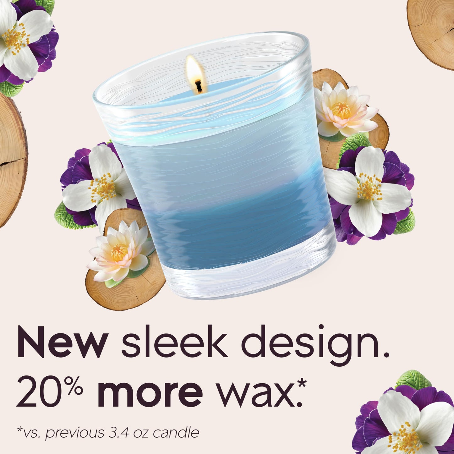 Glade 1-Wick 2in1 Scented Candle Jar, Moonlit Walk & Wandering Stream, Air Freshener Infused with Essential Oils, 4.08 Oz, 2 Count