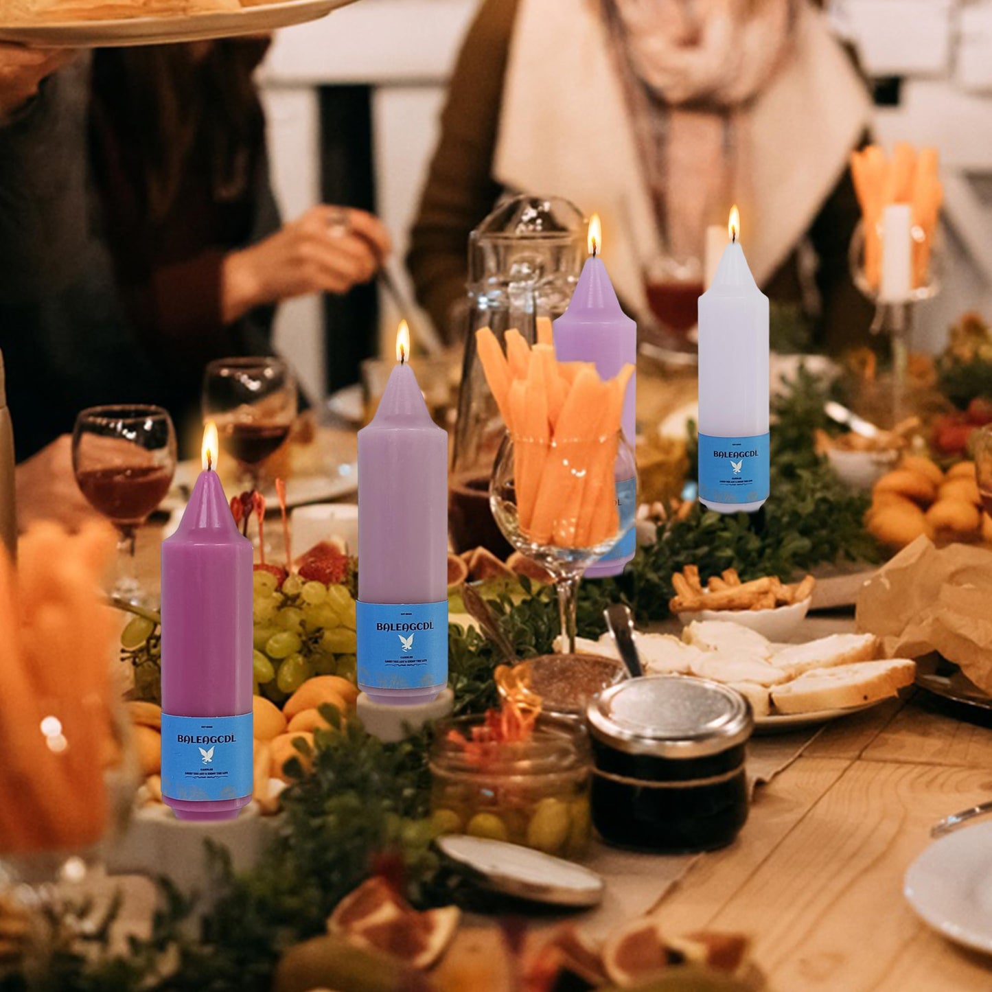 Handmade Unscented Taper Candles Long Lasting Burn Candles Gradient Purple Candles 5inch Short Candlesticks Elegant Design for Home Décor Weddings Festive Seasons