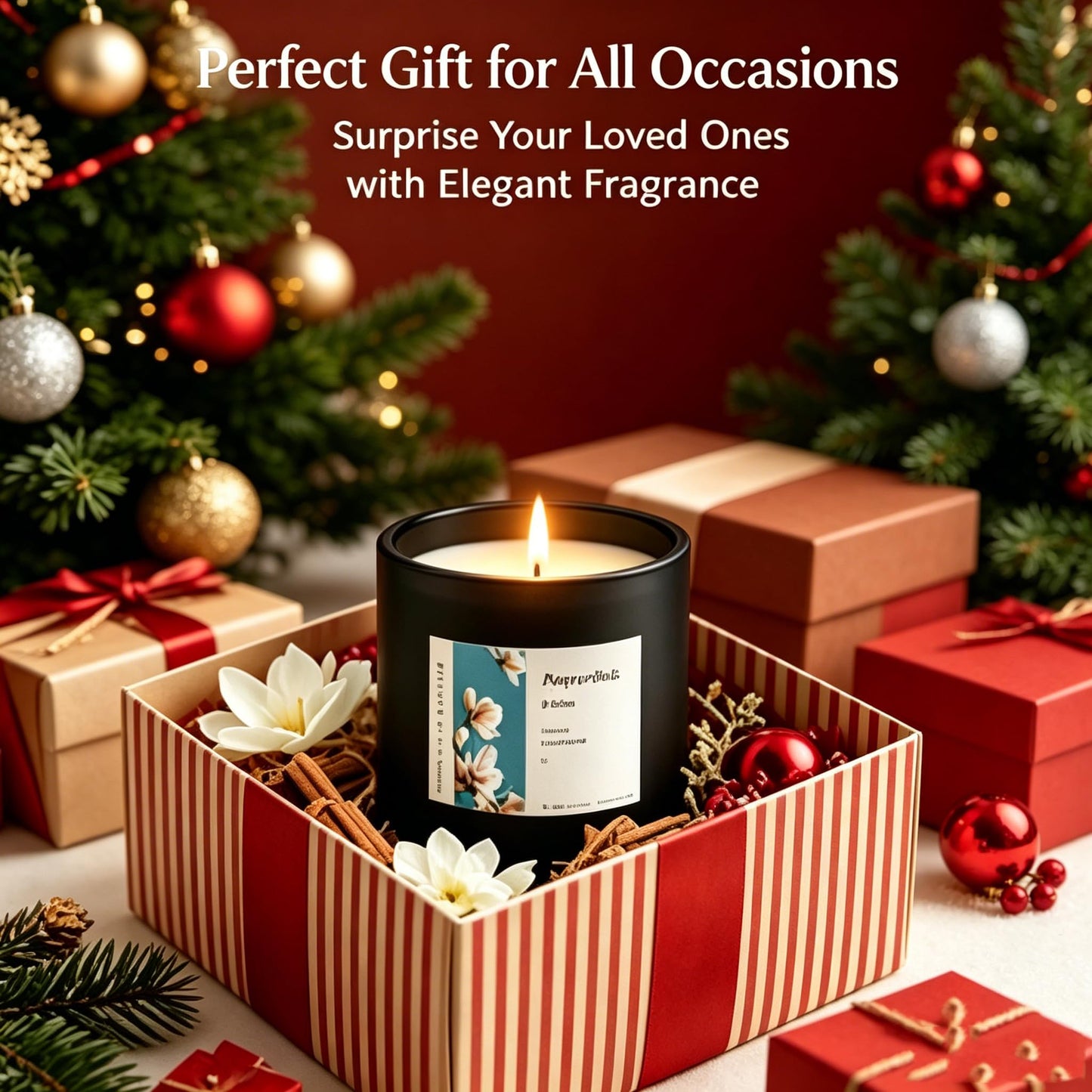 Scented Candle for Sleep & Relaxation, Magnolia Sandalwood Soy Candle, Long Lasting 50 Hour Burn, Floral Woody Home Aromatherapy Candle for Bedroom, Yoga, Bath Self Care & Gifts