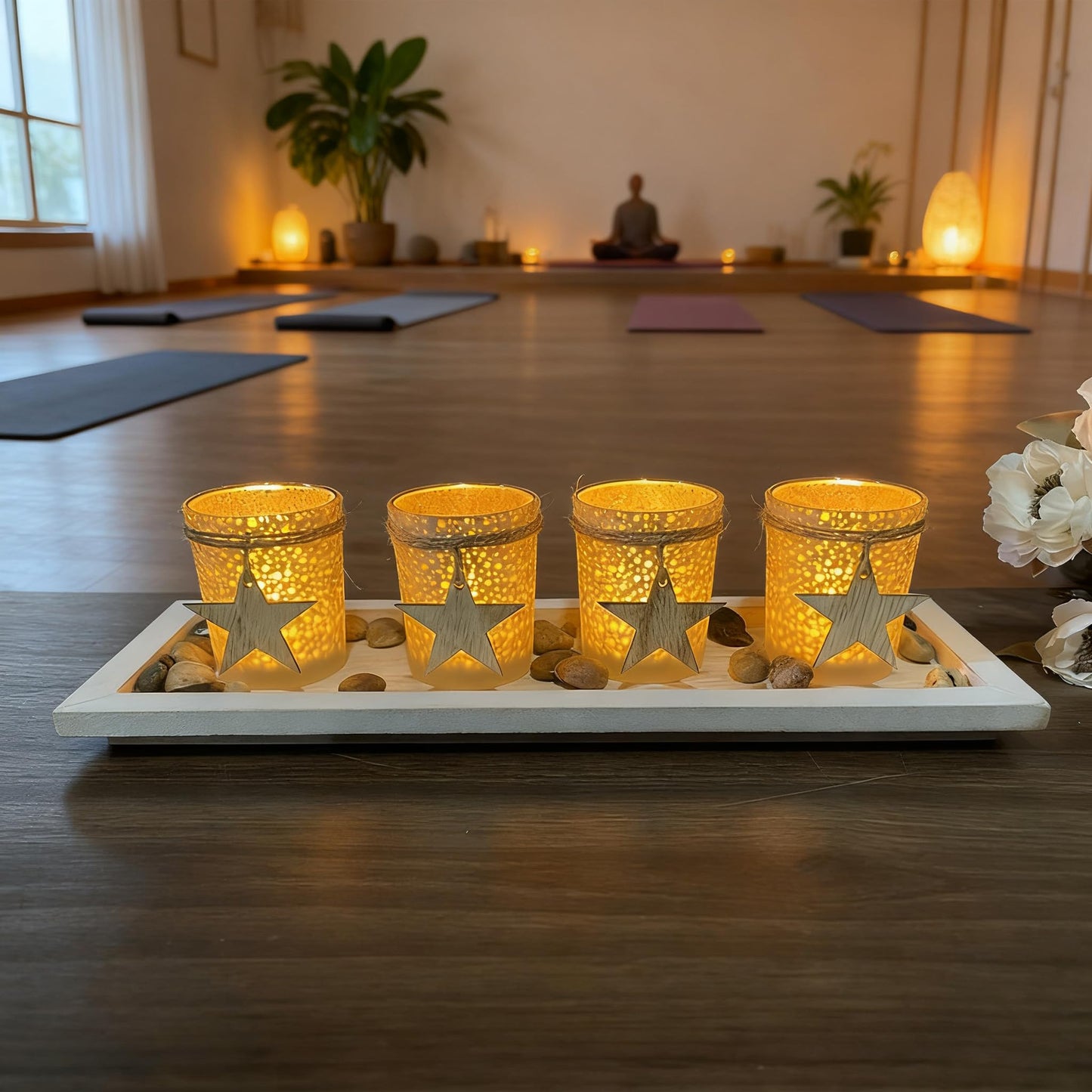 Glass Candle Holders Set for Wedding Party Romantic Dinner Table Centerpieces Home Festival Windowsill Bridal Shower Decor