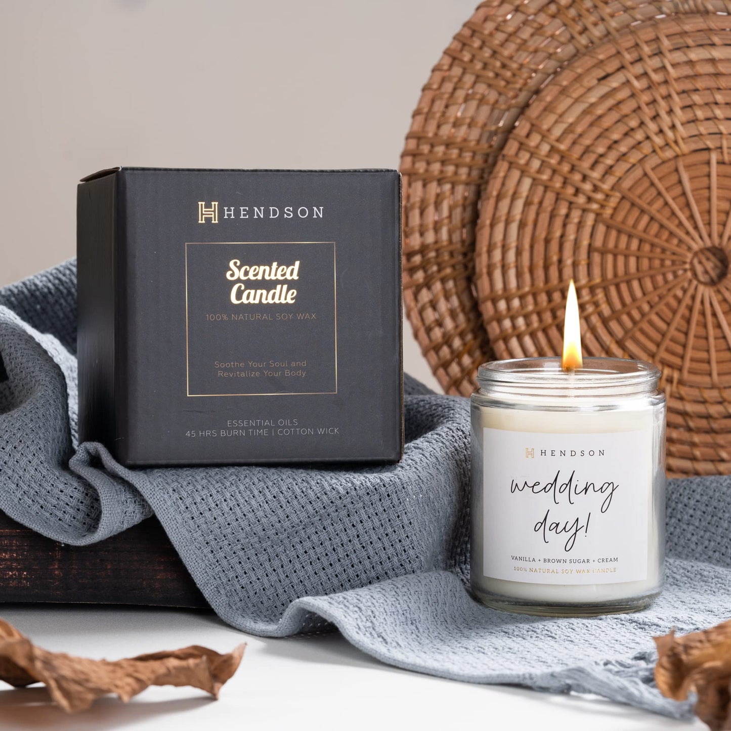 Wedding Shower Gifts - Candles Gift for Bride, Bridal Shower, Bachelorette Party Gifts from Bridesmaids - Wedding Day Candle - Engaged Couple - Hendson Scented Candles