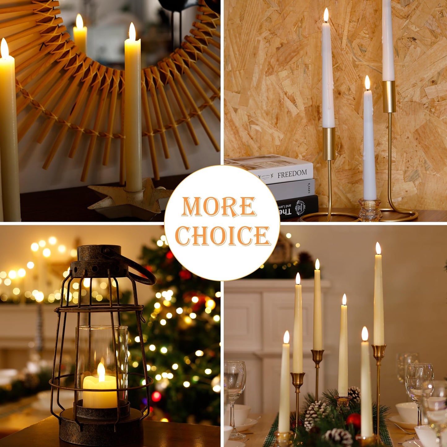 AFINETH Flameless Taper Candles with Rmote, 9.6" Real Wax Battery Operated Candles with 3D Wick, 3 Pack Led Flickering Candlesticks, Electric Candle for Home, Wedding, Party Decor, Ivory