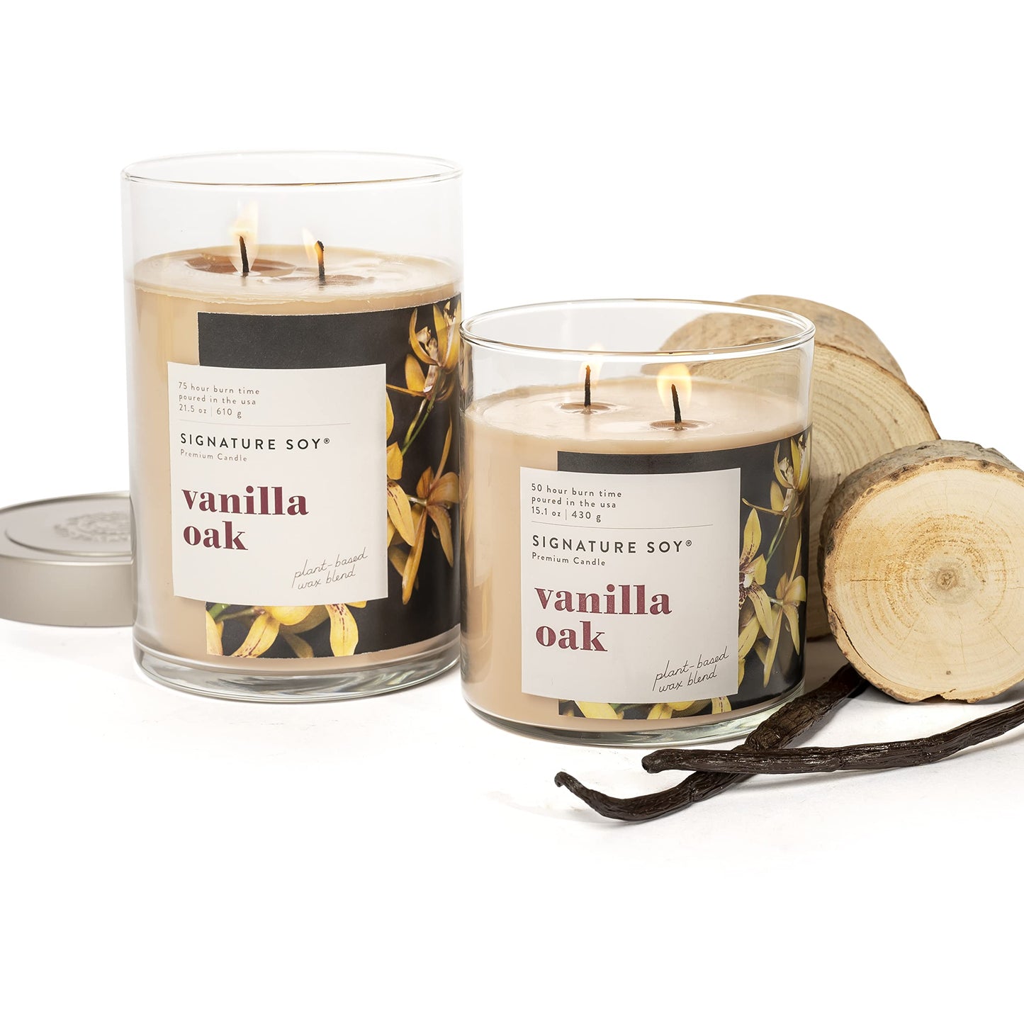 Signature Soy Lidded Vanilla Oak Scented Candle Large Jar