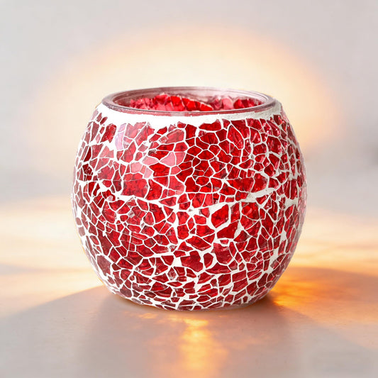 Maimeili Vintage Mosaic Glass Romantic Stained Votive Scented Candle Holder Base Tealight Candles Elegant Home Table Decor(NO Candles) for Wedding Party Christmas Church