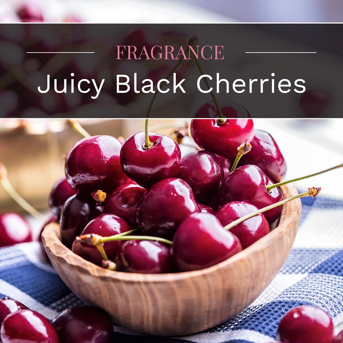 Candle-lite Scented Juicy Black Cherries Fragrance, One 10oz. 3-Wick Aromatherapy Candle with 20-40 Hours of Burn Time, Dark Red Color, 10 oz (Pack of 4)