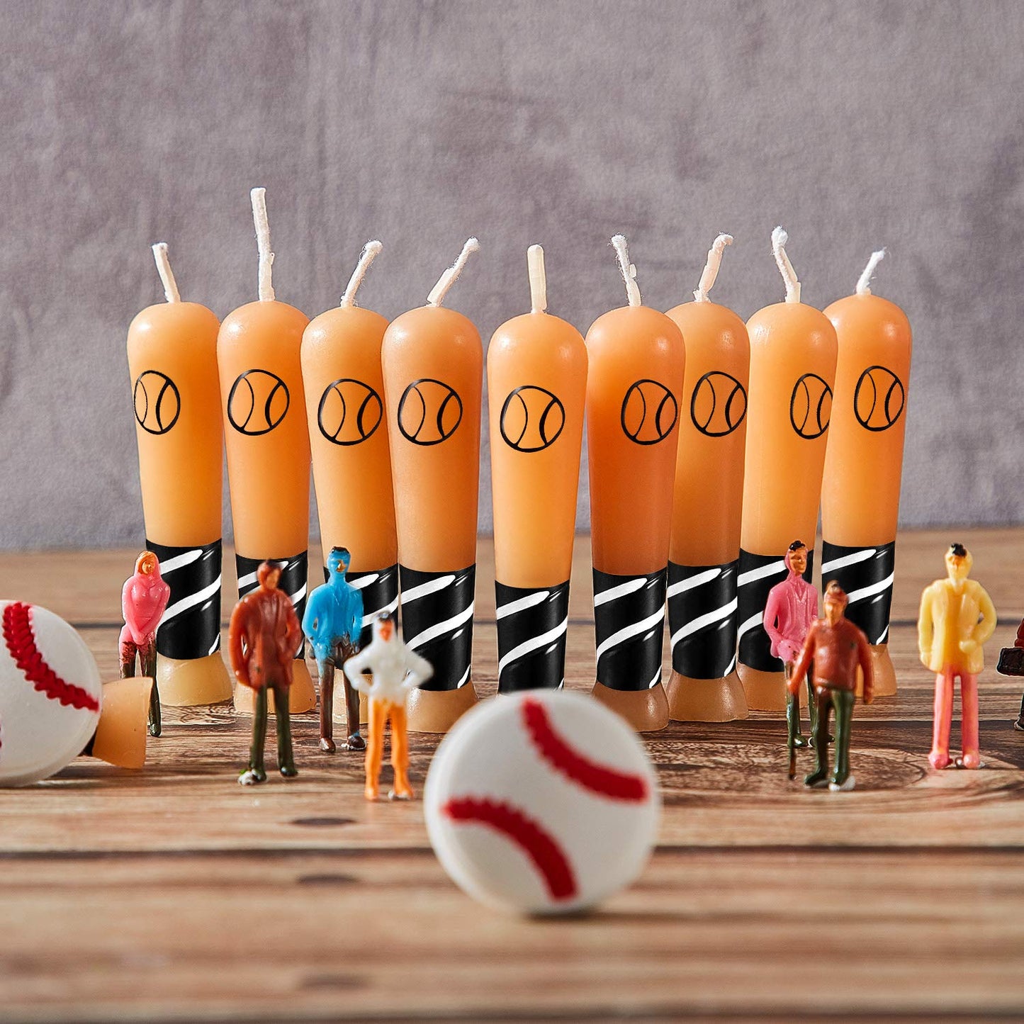 18 Pieces Baseball Bat Candle Baseball Sports Birthday Candle Baseball Cake Cupcake Candle for Birthday Baby Shower Baseball Fans Wedding Party Supply