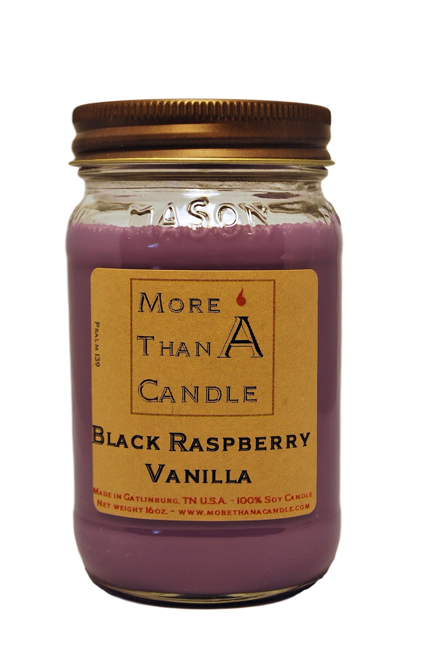 More Than A Candle - 16 oz Mason Jar Soy Candle - Made in The USA Black Raspberry Vanilla