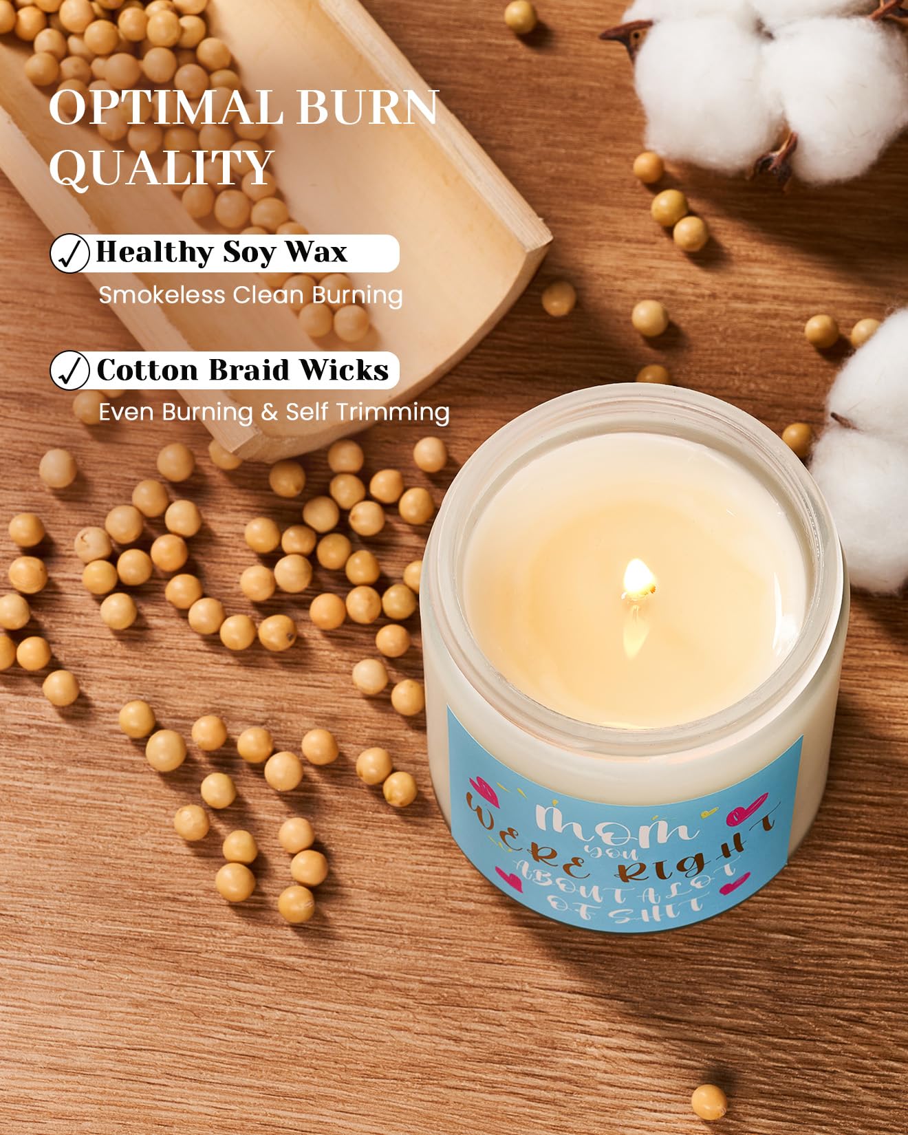 M&SENSE Mom You were Right Scented Candle, Thanksgiving Day Gift for Mother from Daughter Son, Presents for Christmas, Gag Gitfs for Step Mother