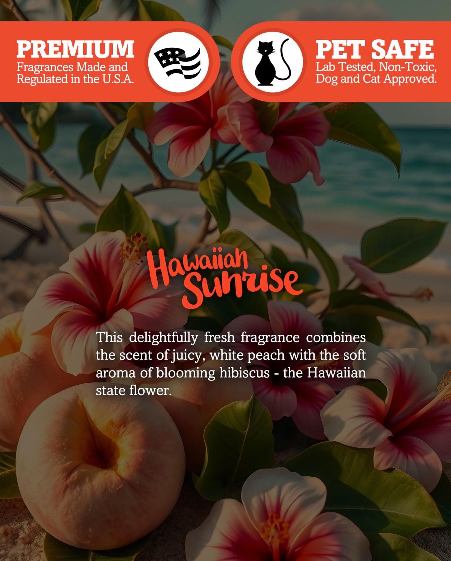 Shortie's Candle Company Hawaiian Sunrise™ Premium Wax Melts 4 Pack - 12 Oz., Strong & Long Lasting, Non-Toxic - Made with Essential & Natural Oils - Formula 117