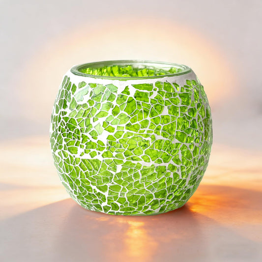 Maimeili Vintage Mosaic Glass Romantic Stained Votive Scented Candle Holder Base Tealight Candles Elegant Home Table Decor(NO Candles) for Wedding Party Christmas Church