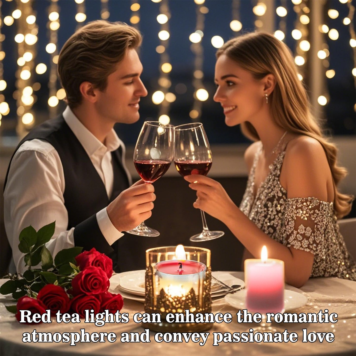 Red Tea Lights Candle Set - 25 Pcs Mini Tealight Candles Unscented Votive Soy Candle for Home, Pool, Shabbat, Wedding, Emergencies, Christmas