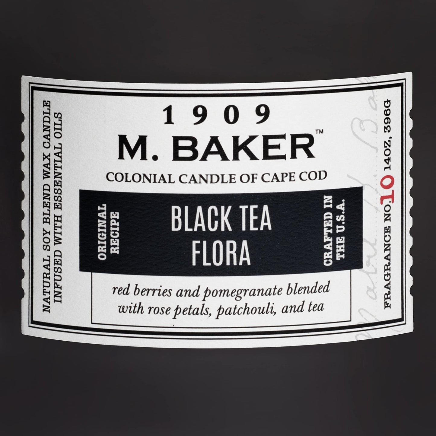 Colonial Candle Black Tea Flora Scented Jar Candle | 2-Wick Natural Soy Blend Wax Candle for Home | Relaxing Aromatherapy Candle Infused with Essential Oils | M. Baker Apothecary Glass Jar Candle