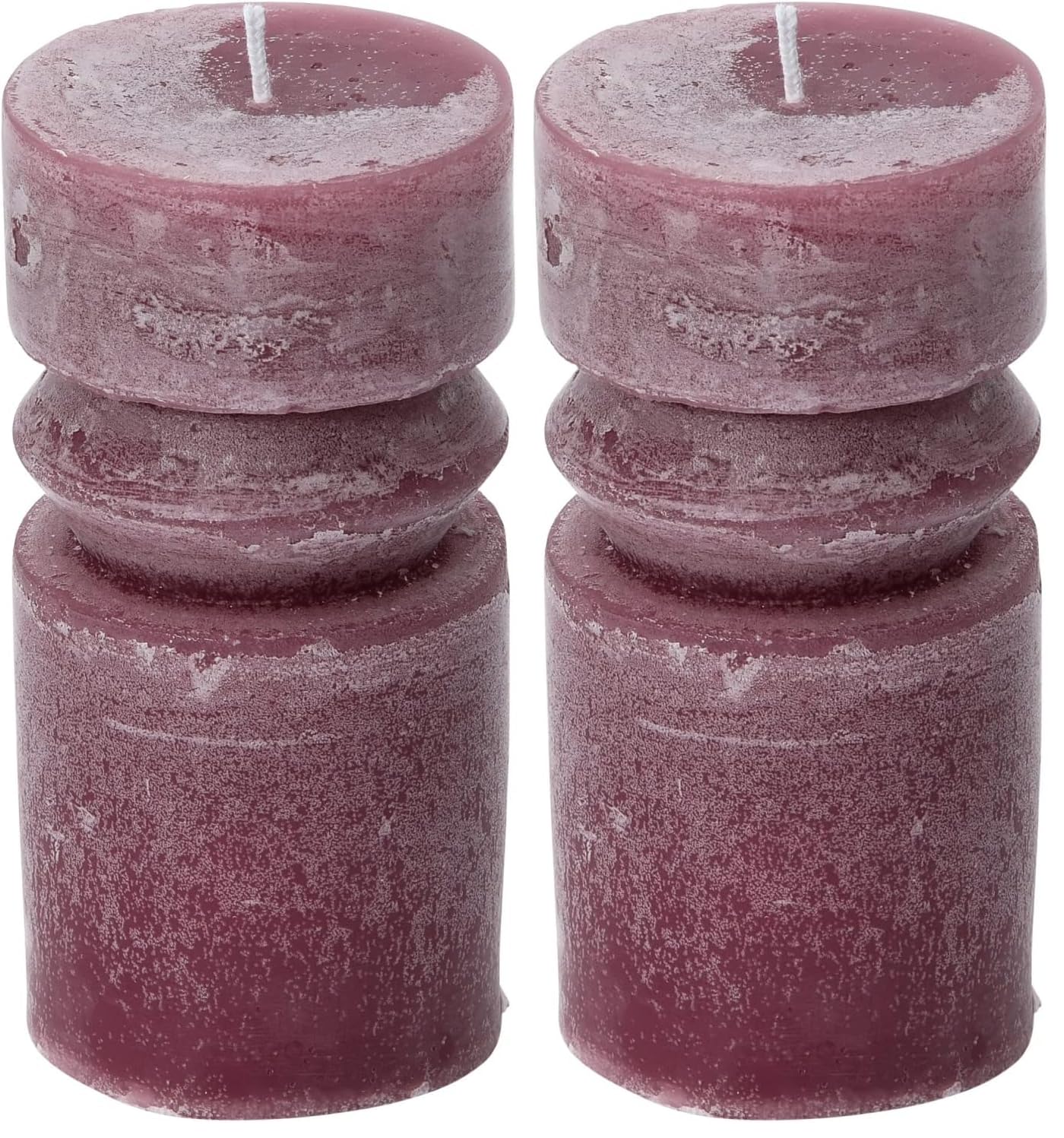 Creative Co-Op Unscented Totem Pillar, Pinot Candles, 3" L x 3" W x 6" H, Purple (Pack of 2)