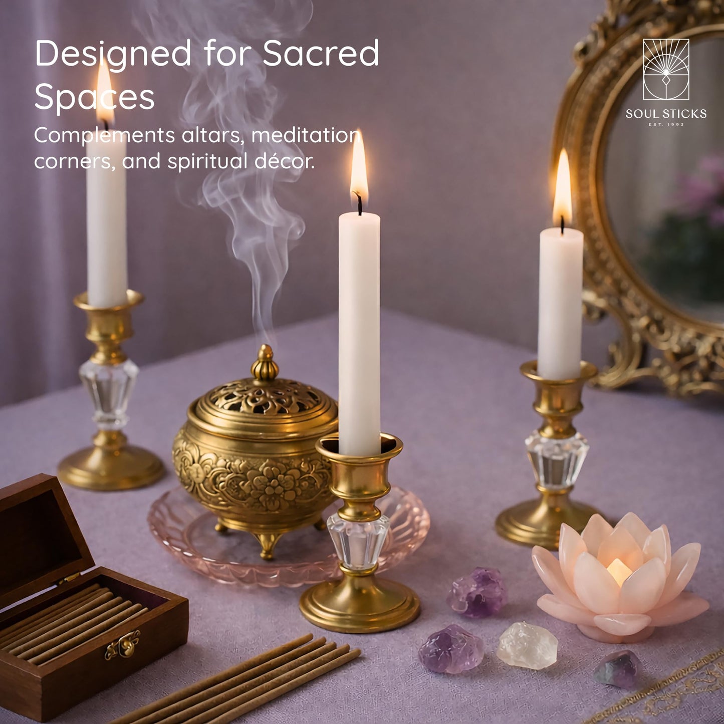 SOUL STICKS Happiness Magic Spell Chime Candles White Taper Candles 20 Pack - Taper Candle White for Altar, Rituals, Ceremonies, Meditation, Witchcraft Supplies, Wiccan, Candles Clearance