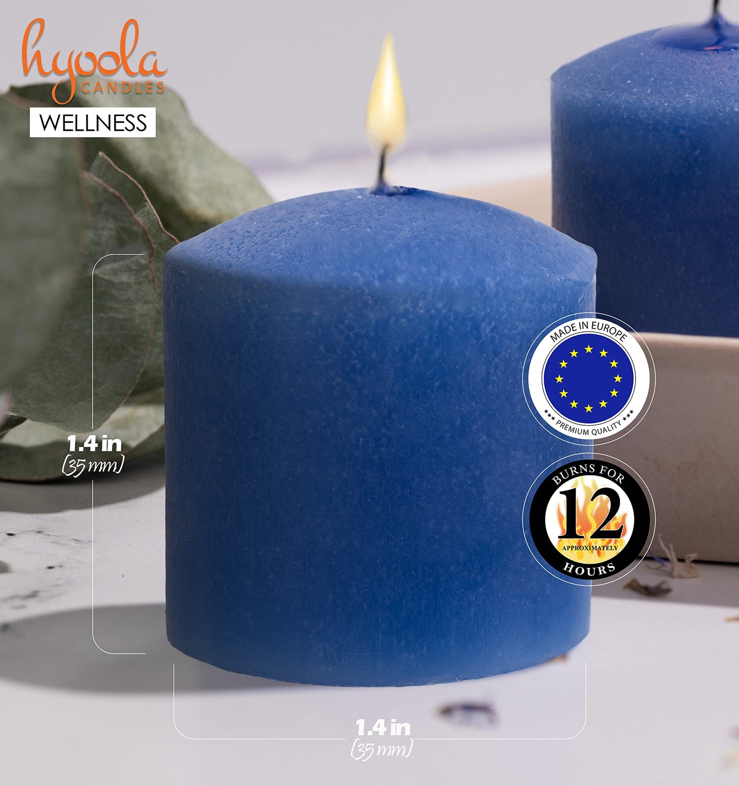 HYOOLA Scented Votive Candles - Wellness Votive Candles -12 Hour Burn Time - 9 Pack - European Made