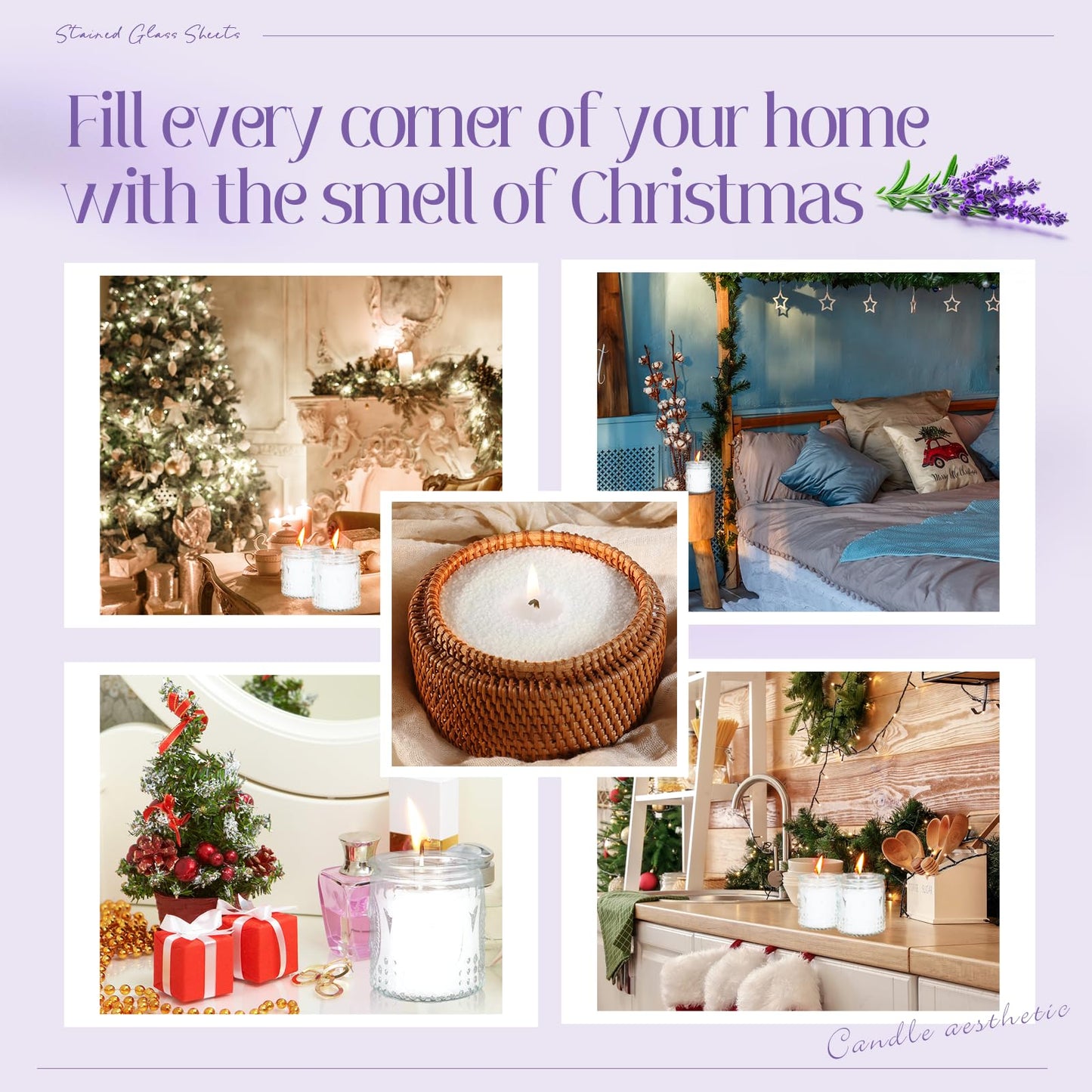 MTLEE Pearled Candle 4.4 Lb/70oz Graduation Gifts 2026 Lavender Scented Sand Candle Kit Include 100 Wicks, Bow Gift Box, Spoon Reusable Pearled Wax for DIY Kit Birthday Gift Housewarming Home Decor