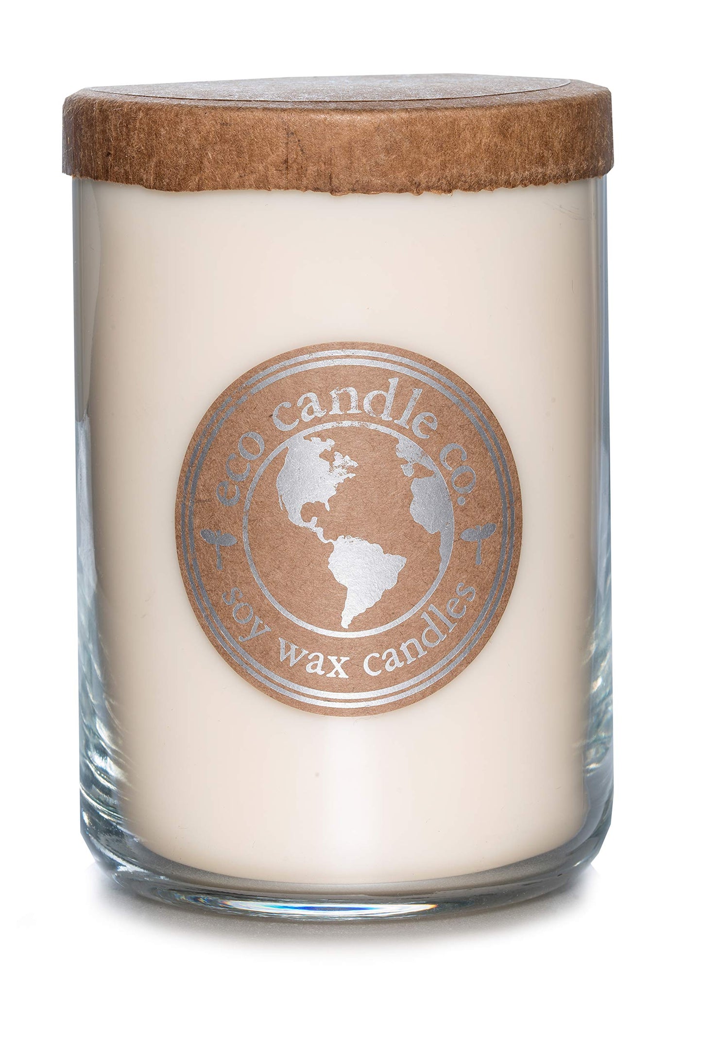ECO CANDLE CO. Recycled Candle, Snowflakes, 26 oz. - Scents of Winter, Flowers, & Mint - 100% Soy Wax, No Lead, Kraft Paper Label & Lid, Hand Poured, Phthalate Free, Made from Midwest Grown Soybeans