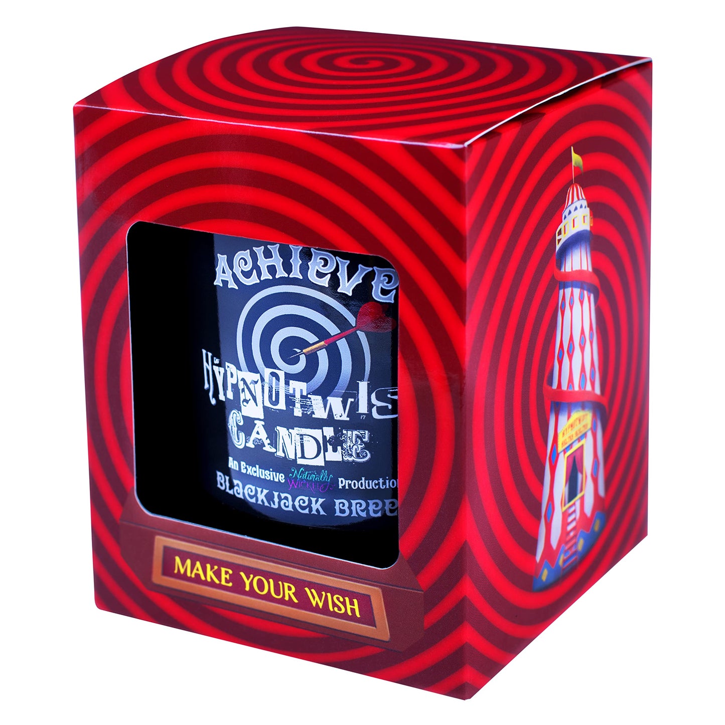 Naturally Wicked Hypnotwist Achieve Candle | Hypnotic Crystal Spell Candle | Inc Crystal Spinning Top