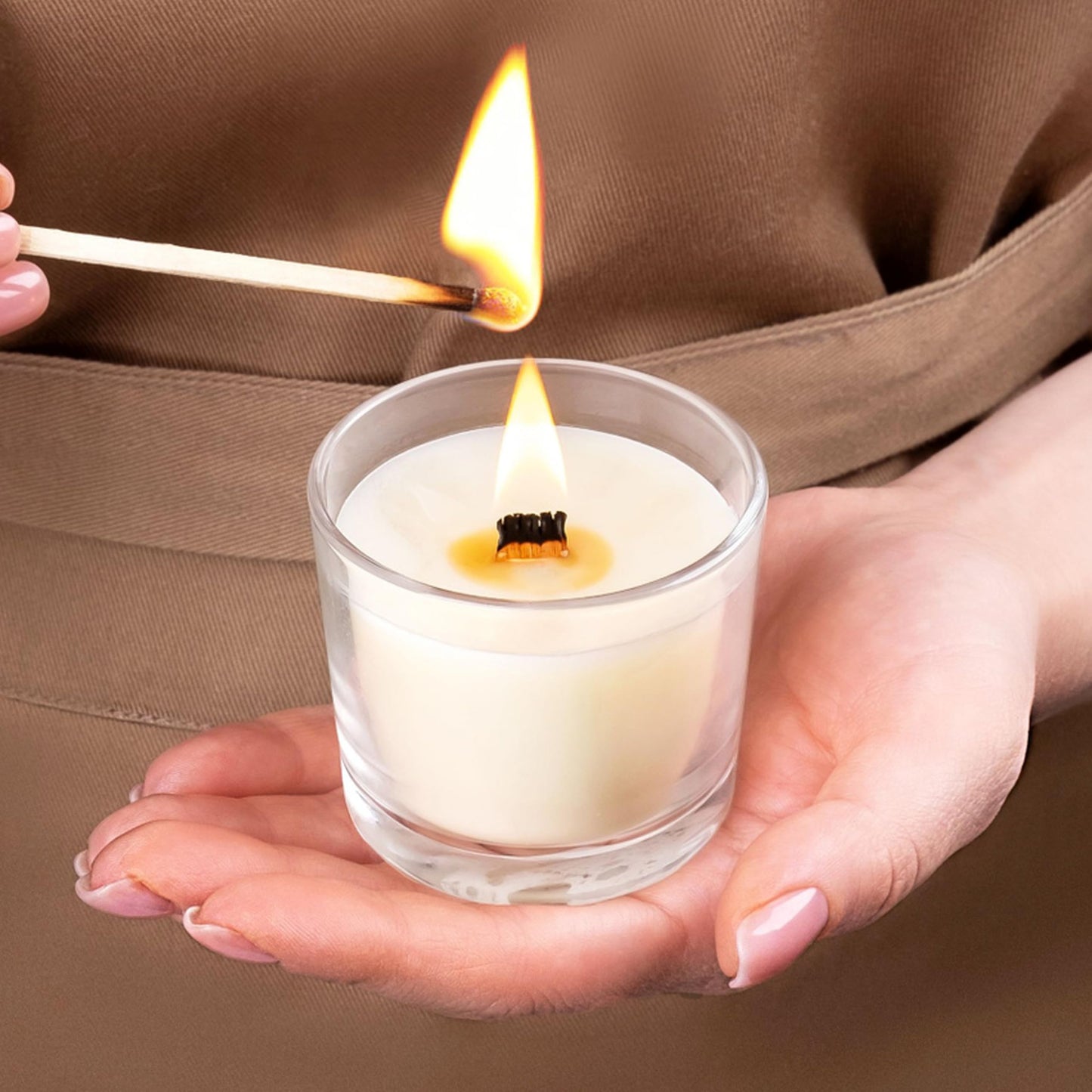 100pcs Wooden Candle Wicks 5.1 x 0.5 Inch, Smokeless Cherry Wood Wicks with Metal Clips, Includes Wick Trimmer, Perfect for Candle Making Kit and Soy Wax Candlemaking