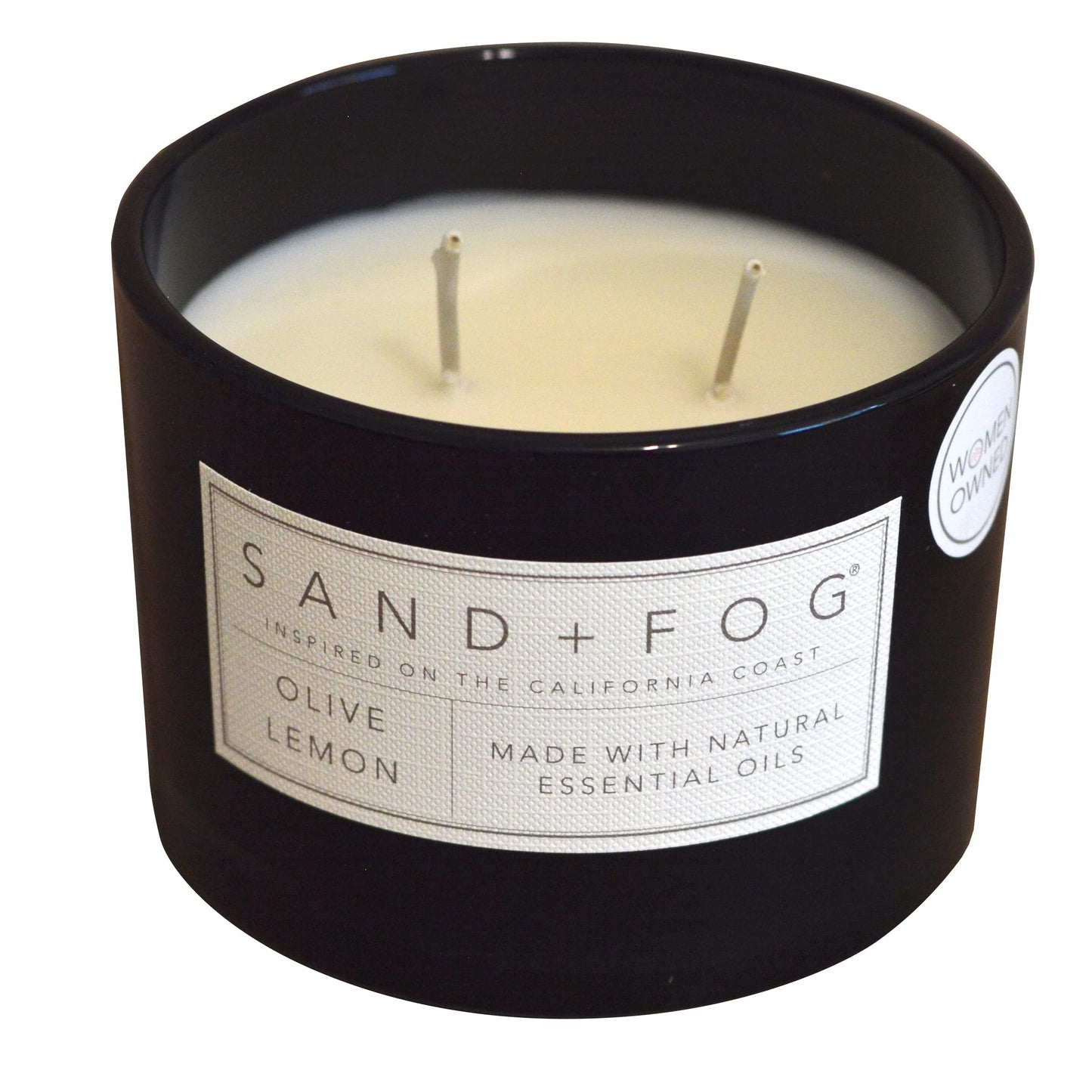 Sand + Fog Scented Candle – Olive Lemon – Additional Scents and Sizes – 100% Cotton Lead-Free Wick - Luxury Air Freshening Jar Candles - Perfect Home Decor – 12oz