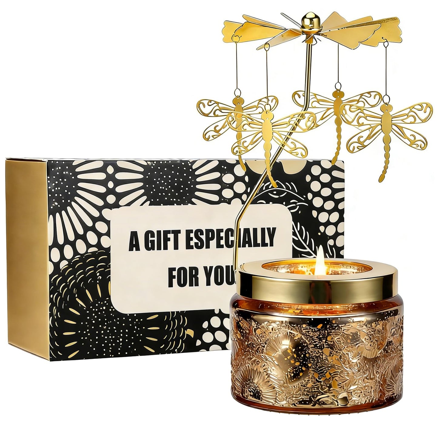 Candle Gifts for Women, Birthday Gifts for Mom Daughter Sister Wife, Unique Dragonfly Gift for Friends Women, Rotatable Scented Candles Gift for Christmas Anniversary Mothers Day (Dragonfly)