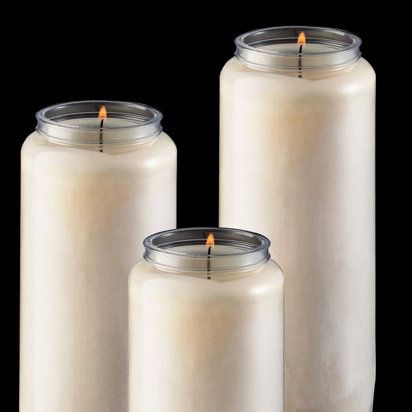 Tribello 9 Day Candle, 1 Pack - 7' White Pillar Candles for Memorial, Prayer, Party Decor, and Emergency Use - Unscented Slow Burning 100% Vegetable Wax in Plastic Jar Container