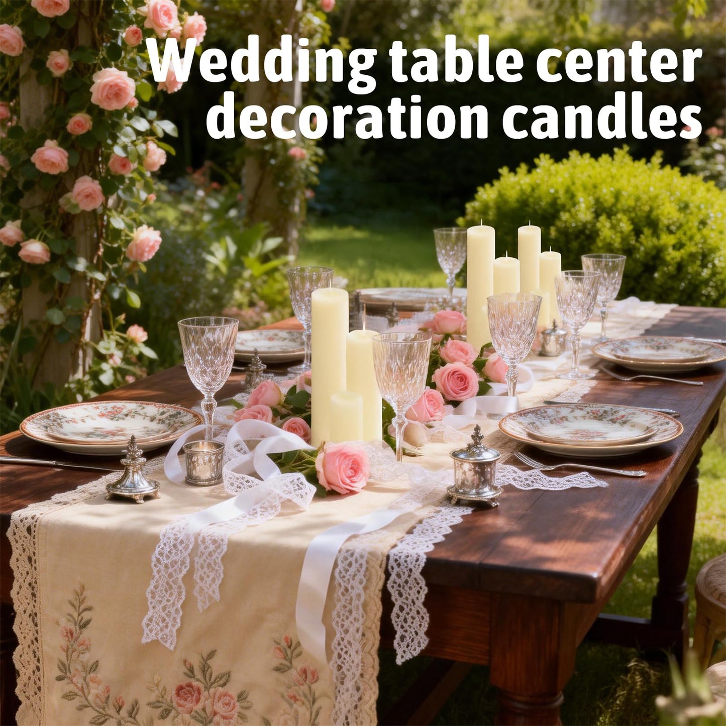 Veiuwa 6 Pack Ivory Pillar Candles Bulk Set, 2x3 2x6 2x8 Inch - 2 Each Size, Dripless Smokeless Clean Burning for Wedding Centerpieces, Home Decor, Church, Romantic Ambiance！