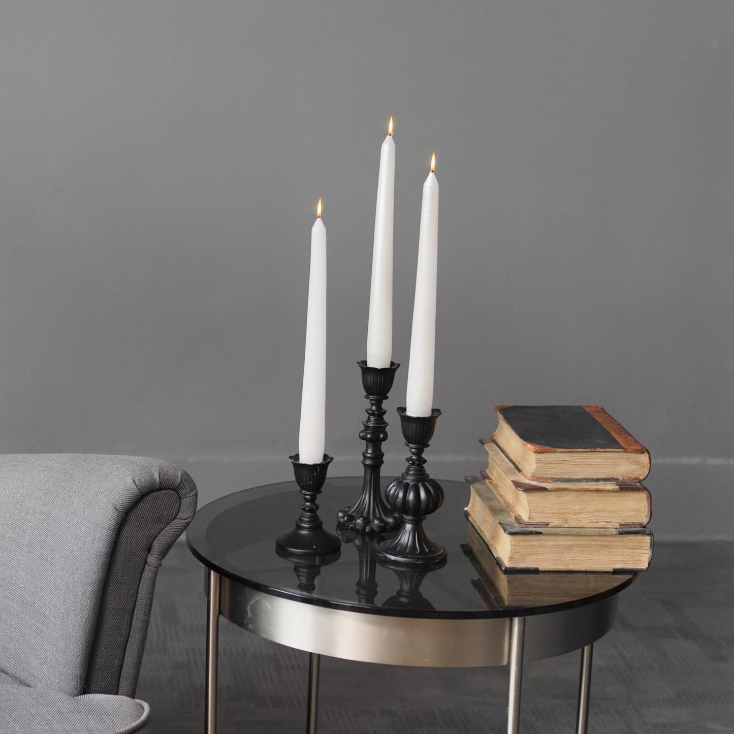 Candle Stick Candle Holder Set - Black Christmas Candlestick Holder Modern Baroque Home Decor for Coffee Table for Kwanzaa Easter Centerpiece Dinning Room Wedding Set of 3 Guichifun