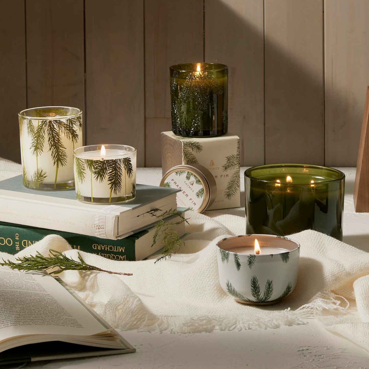 Thymes Scented Candles for Women & Men – Tin with Lid – Luxury Home Decor – Holiday Candles with Notes of Crisp Siberian Fir Needles, Cedarwood, & Sandalwood (Frasier Fir, 6.5 oz)