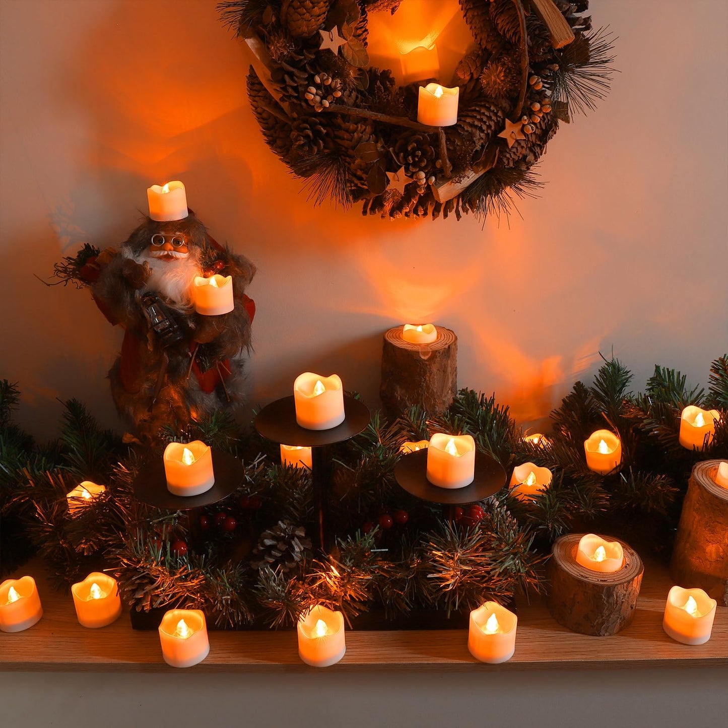 Topstone Flameless Candles with Remote Control, Battery-Operated LED Electronic Candles, 400+ Hours with CR2450 Battery, Yellow Glow, Flickering Realistic Fake Candles for Home Decor, Wedding, Party