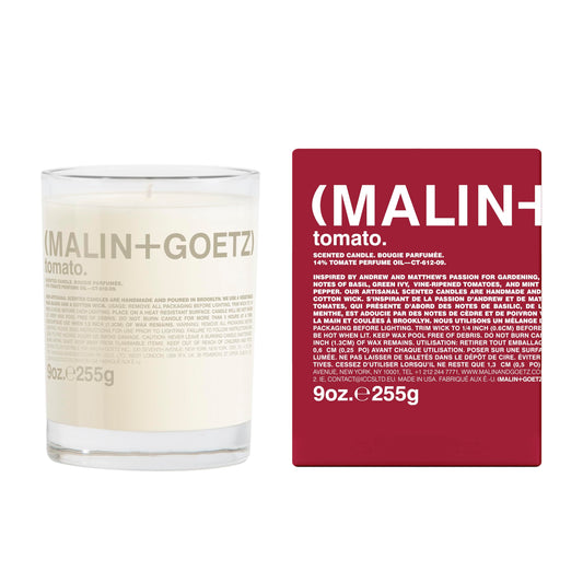 MALIN+GOETZ Tomato Candle – Home Grown Tomato Aroma Fragrance Scented Candle, Natural Wax Blend, Fresh & Verdant Scent, Vegan & Cruelty Free, Single Wick Candle, Lasts 60 Hours