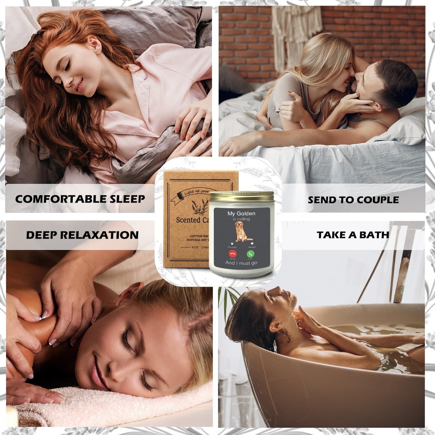 CIOJUNE My Golden Retriever is Calling Lavender Scented Candles for Home, Golden Retriever Lovers Gifts for Women Girl