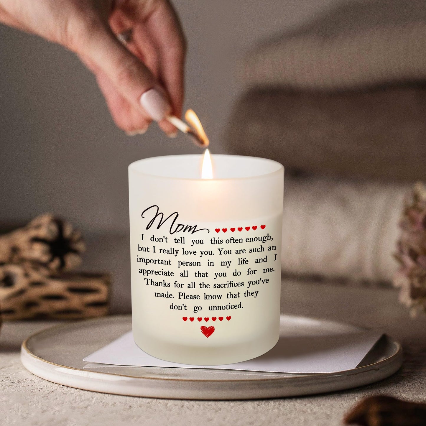TEEZWONDER Birthday Gifts for Mom - Long Lasting Vanilla Lavender Candle 10 oz - Mothers Day Gifts from Daughter Son, Mother Gift Ideas, Gift for Mama Mother in Law, Candles for Women