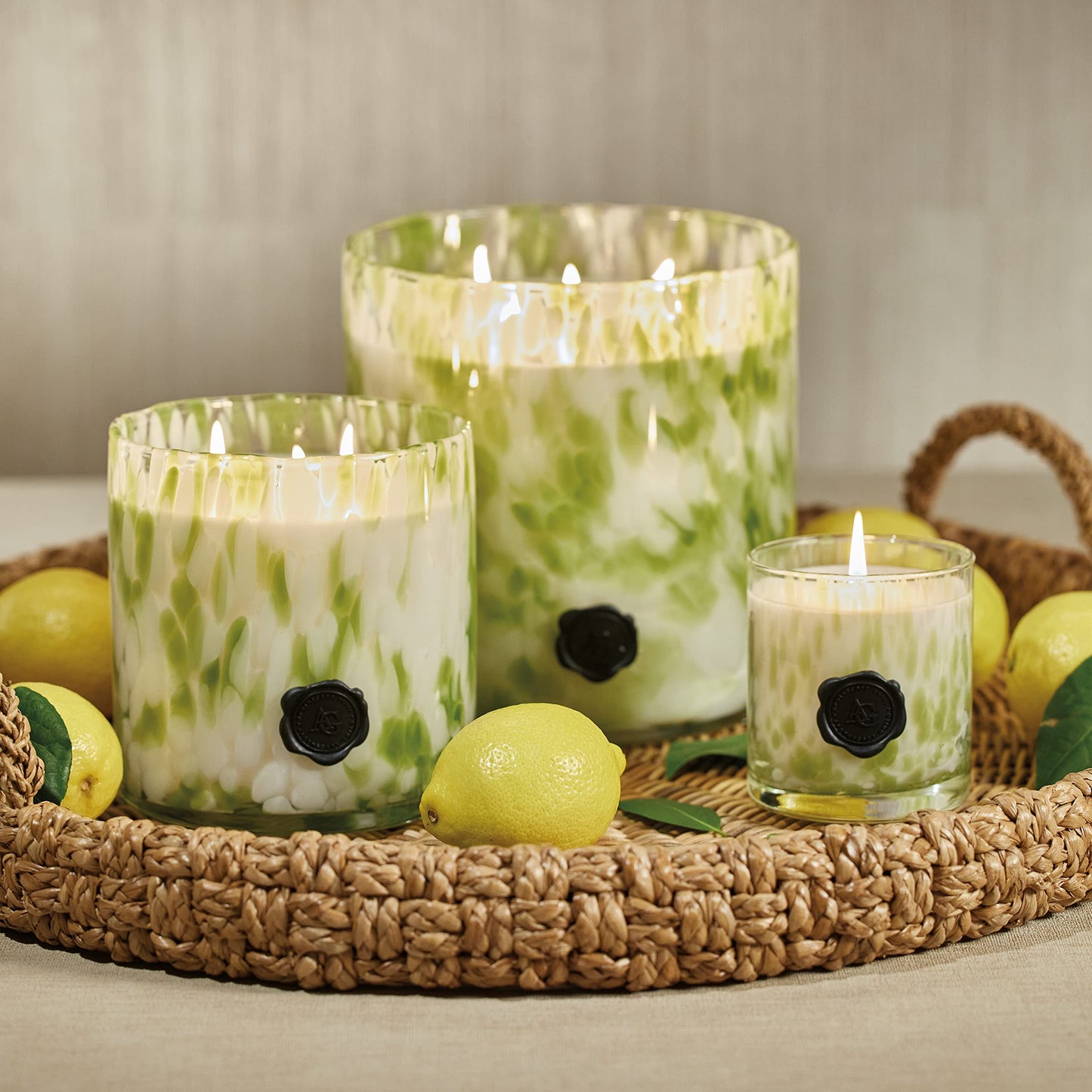 Zodax Apothecary Guild Scented Opal Glass Jar Candle- 50 oz/3-Wick - Sicilian Lemon Bergamot