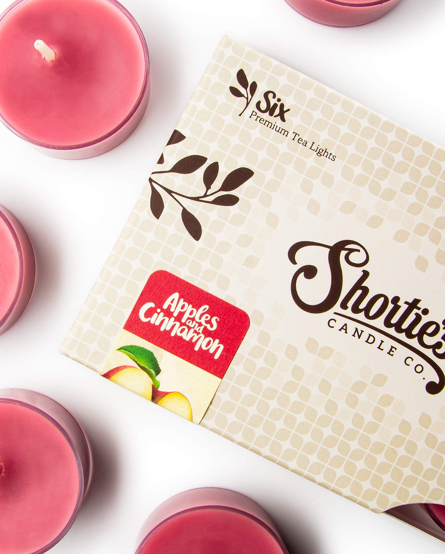Apples & Cinnamon Premium Tealight Candles Multi Pack - Highly Scented with Essential & Natural Oils - 12 Dark Red Tea Lights - Beautiful Candlelight - Made in the USA - Bakery & Food Collection