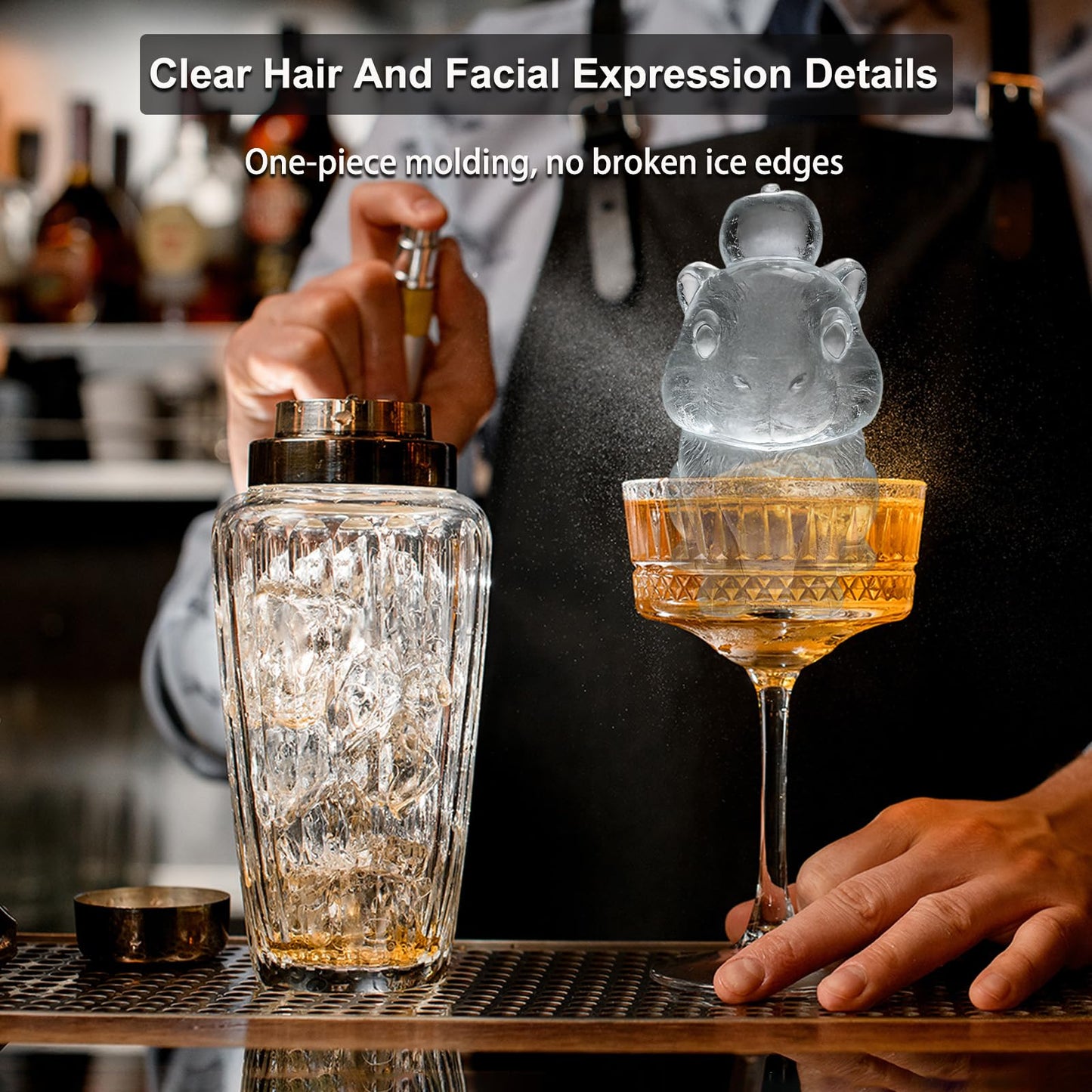 SIUPER 3D Capybara Ice Cube Silicone Molds Tray for Whiskey, Cocktail, Drink, Bar; Rich Details. Fun Animal Mold for Craft Taba Squishy Chocolate Soap Candle Resin Gift for Women Girls Boys; 2 Pack