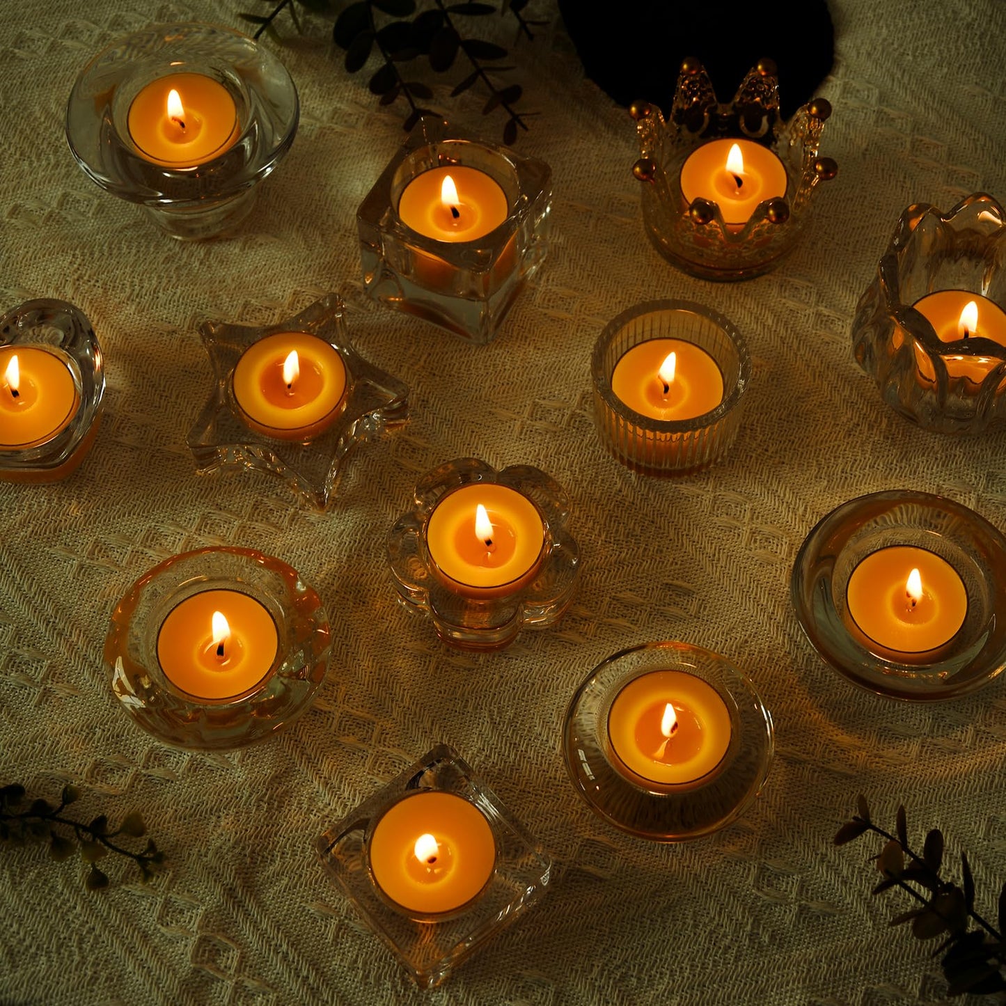 24-Pack Beeswax Tealight Candles, 4 Hours Long Burning Time, Unscented Smokeless Natural Beeswax Tea Light Candle, Relax Prayer Celebration Party