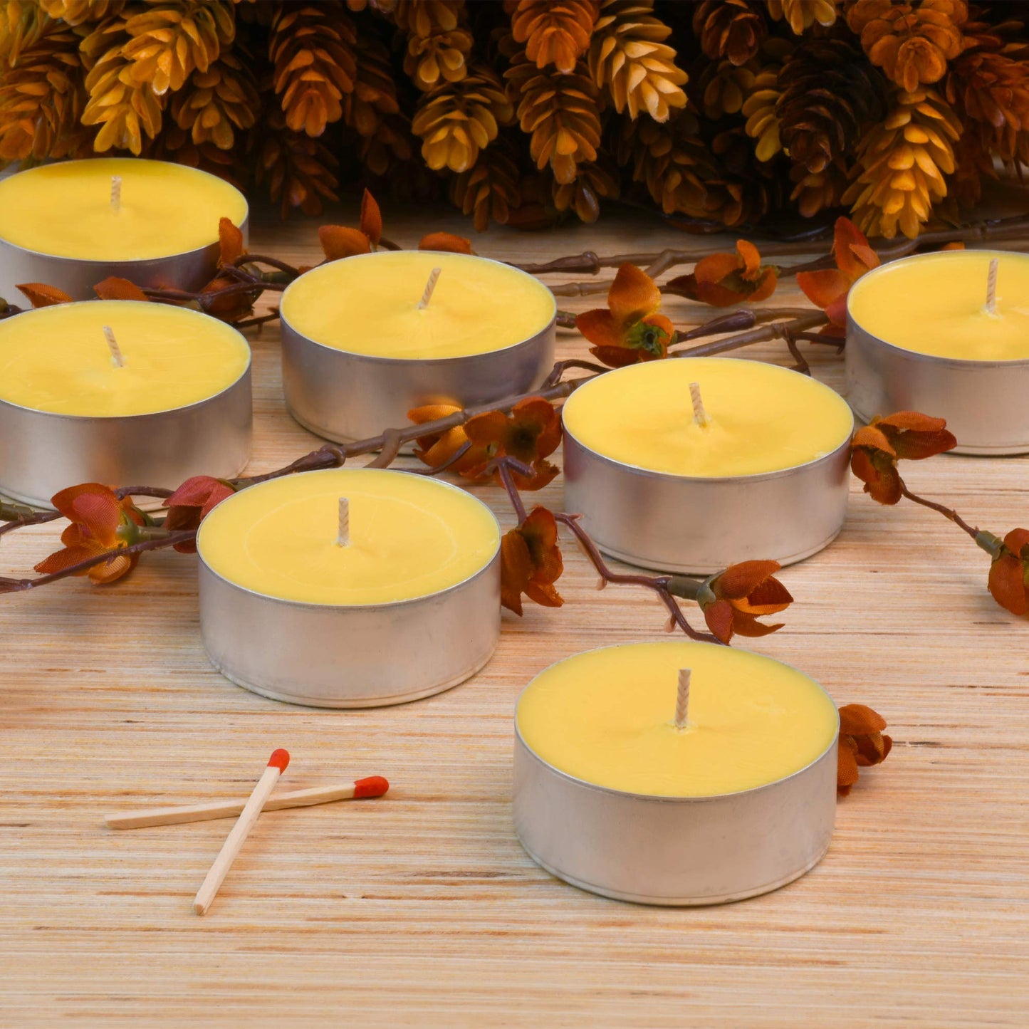 LumaBase Extra Large Citronella Tea Light Candles - Set of 24