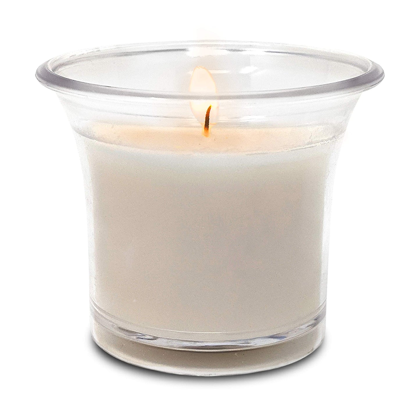 Hyoola Votive Candles - White Votives in Clear Cup - 12 Hour Burn Time Unscented Votive Candles Bulk - Pack of 48 Small Candles in Bulk - Made in Europe