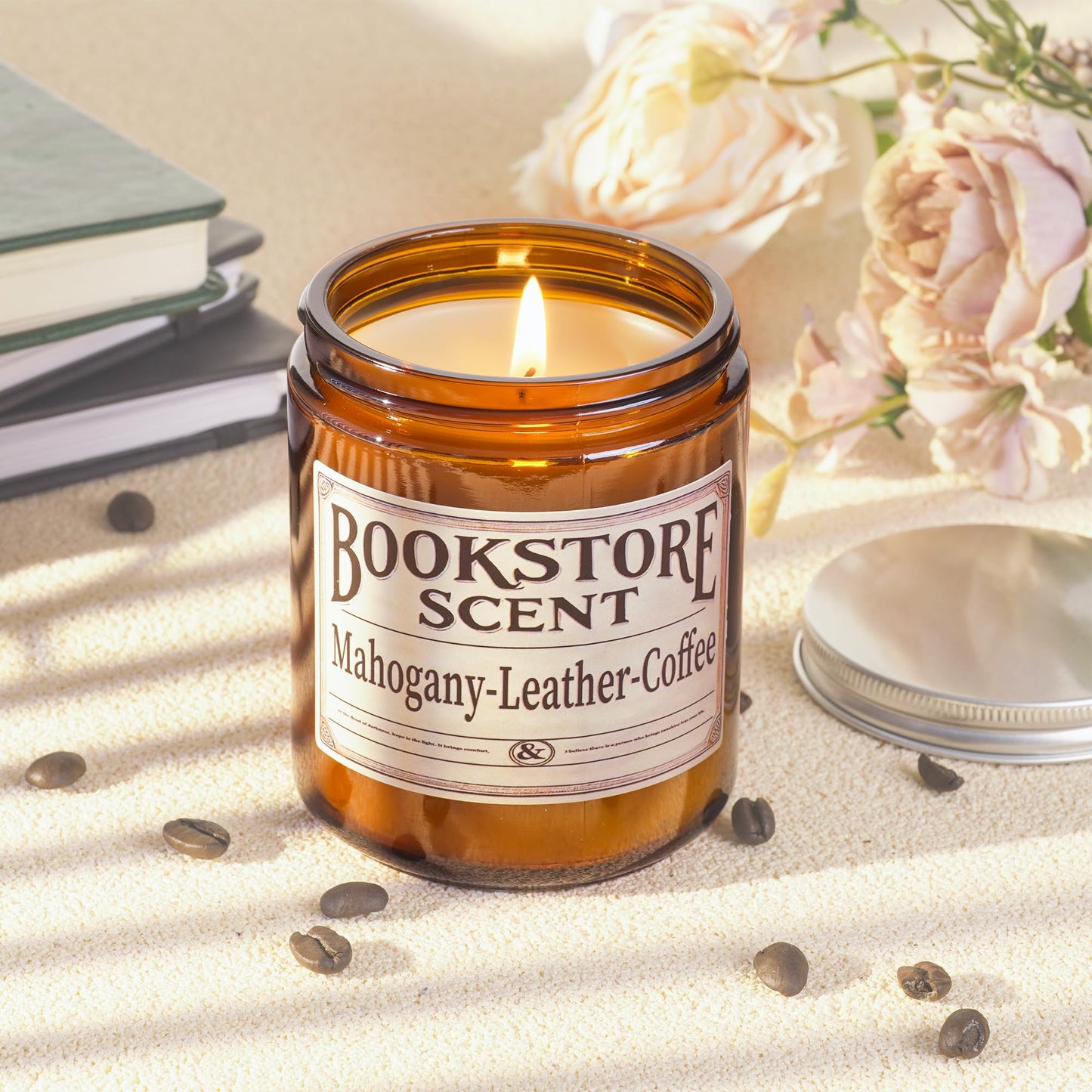Gopas Book Lover Candle, Inspired Gift Ideas for Readers, Birthday, Book Themed Reading Gifts for Women, Bookworm, Librarian, Men