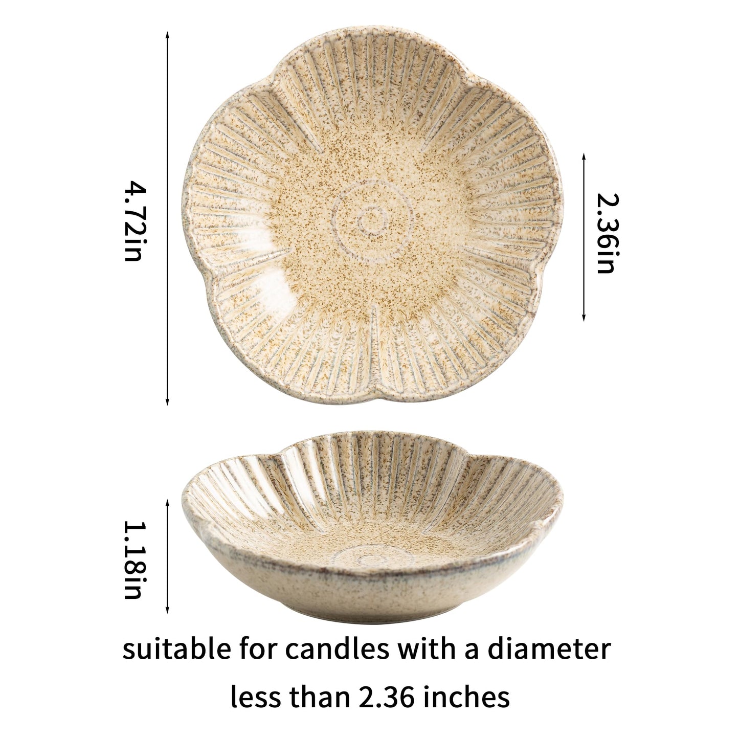 BEUNAIZER Ceramic Pillar Candle Holder Plates, Decorative Candlestick Holder, Tea Light Incense Santo Palo Holders, for Dinning, Party, Wedding, Birthday, Anniversary Decorations, 1pack (Camel)