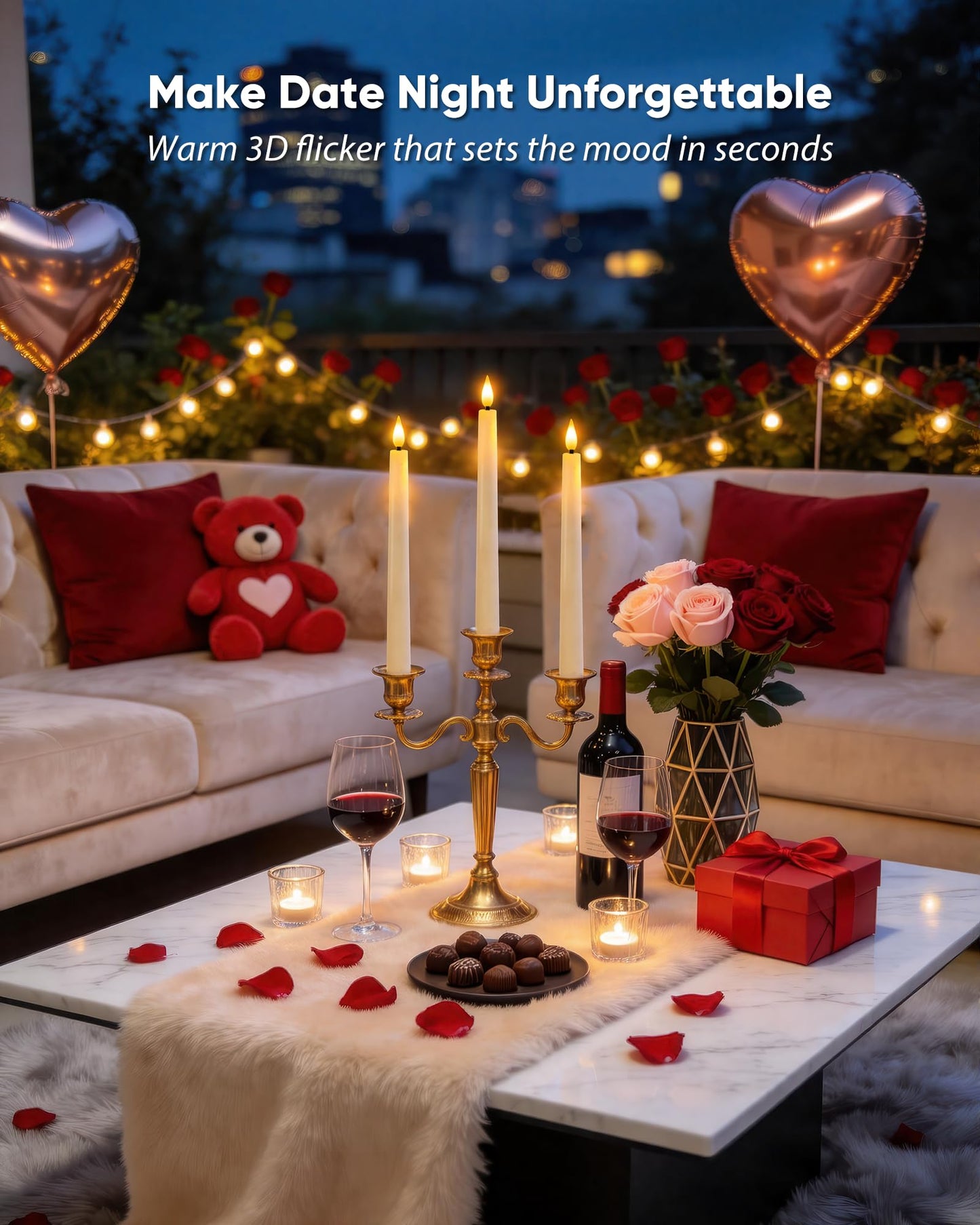Homemory 12 Pcs Waxy Flameless Taper Candles with Remote, Led Flameless Candlesticks Classic Tall Candle, Flickering Battery Operated Taper Candles for Bedroom, Dining Room, Ivory, 9.6 inches