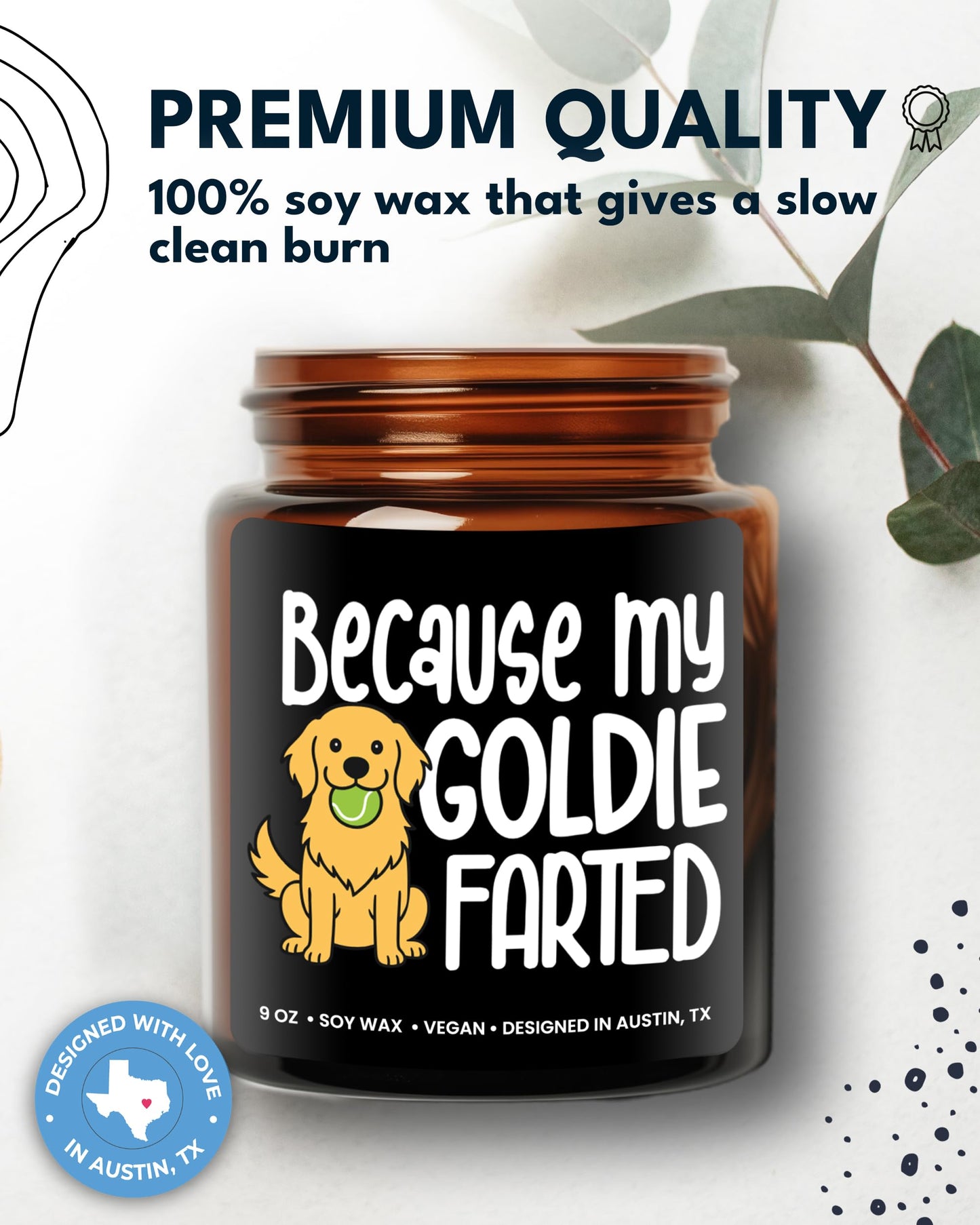 Funny Goldie Candle, Golden Retriever Gifts for Women and Men, Unique Funny Pet-Themed Gift Ideas, Best Present for Pet Lovers, Perfect Present for Dog Mom and Dog Dad, Birthday, Christmas, Gift-Ready