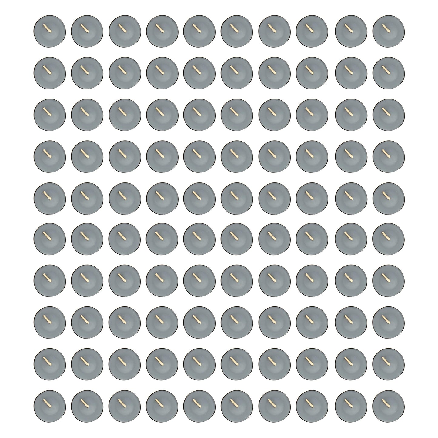Mega Candles 100 pcs Unscented Gray Tea Lights Candles, Pressed Wax Candle 3.5 Hour Burn Time, Home Décor, Wedding Receptions, Occasions, Festivities, Events, Meditations, Spa, Prayers, Vigil