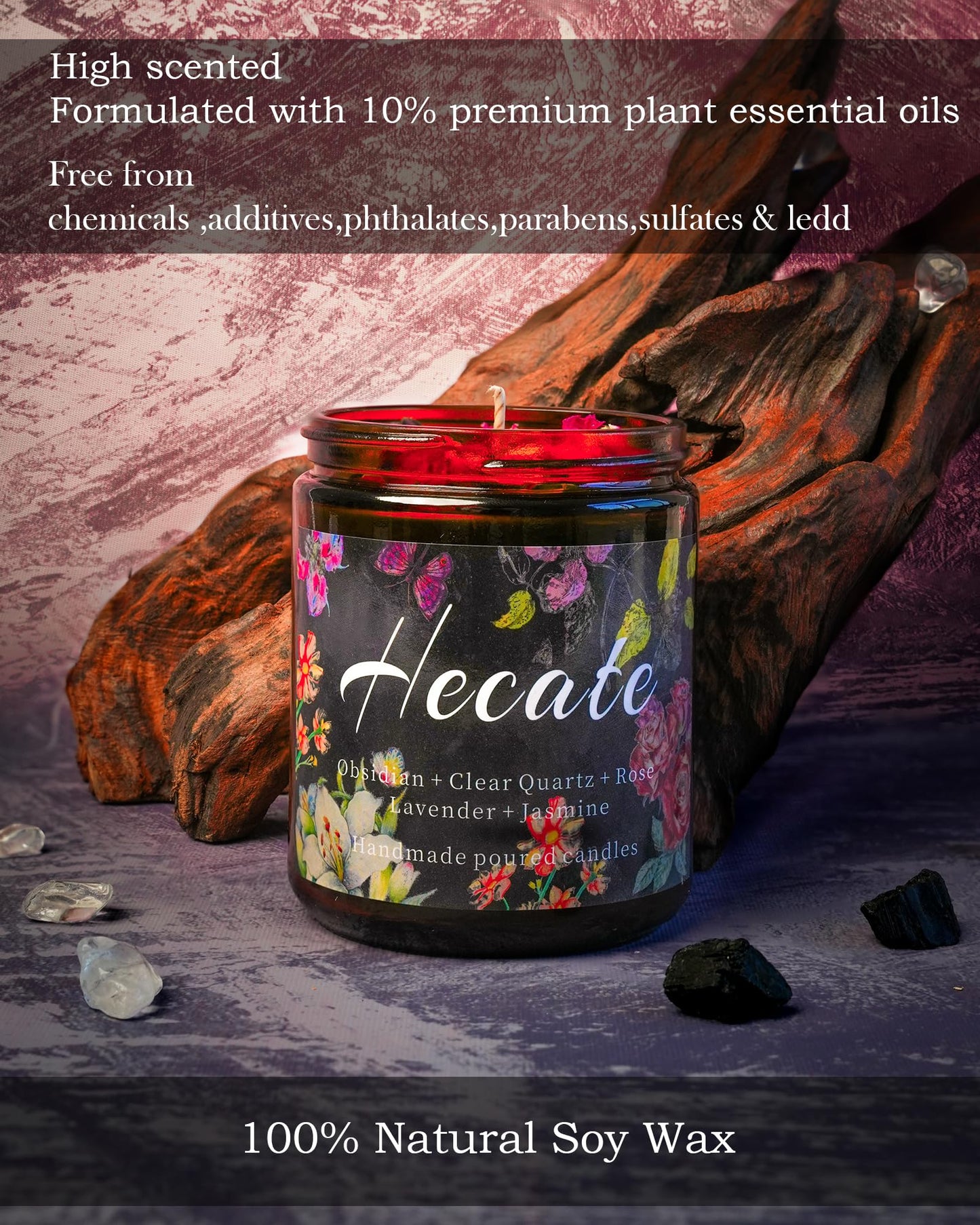 Hecate Scented Candle, Altar, Lavender Devotional Candle, Incense, Meditation, Rituals, Large Votive. (Hecate)