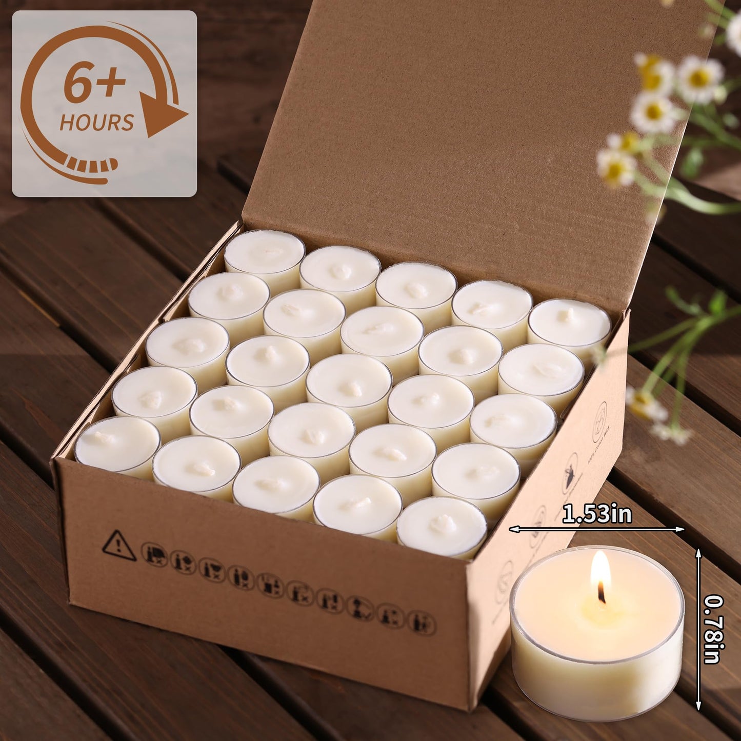 DEVI Soy Tea Lights Candles 200 Pack, 6 Hour White Tea Candles Bulk, Soy Wax Tea Lights Bulk-6 Hours Long Burning, Unscented Small Votives Bulk for Wedding Favors, Party Events, Shabbat,Home Decor