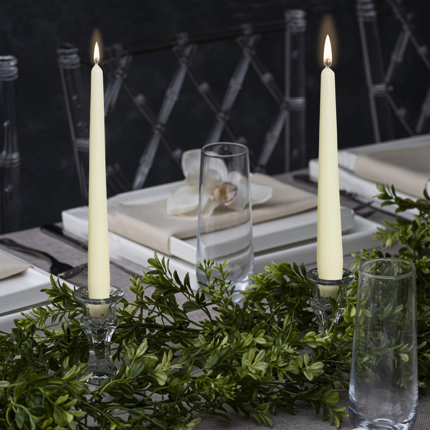 BOLSIUS Ivory Taper Candles - 12 Pack Individually Wrapped Unscented 10 Inch Dinner Candle Set - 8 Burn Hours - Premium European Quality - Smokeless & Dripless Household Wedding & Party Candlesticks
