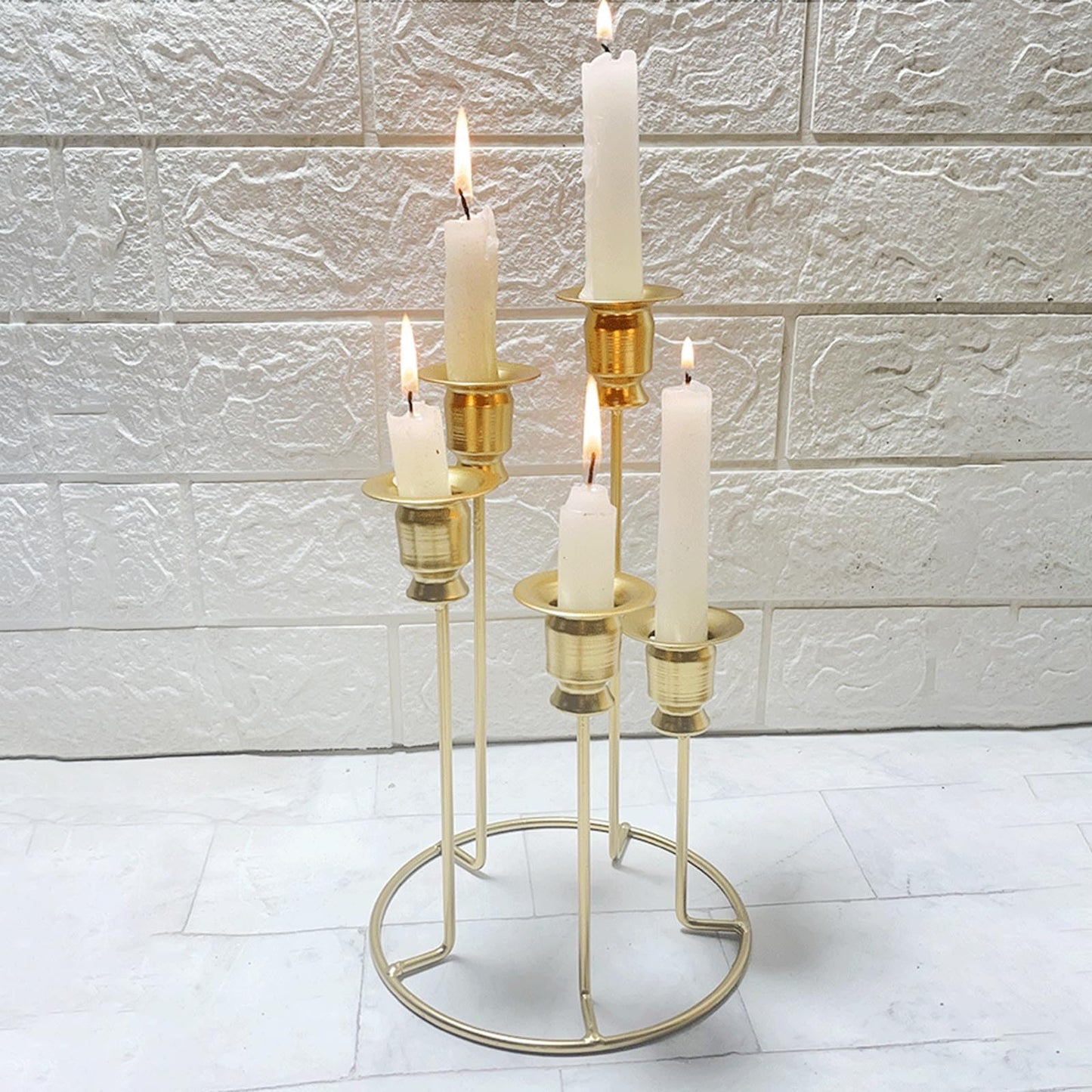 MIXIKE Candlestick Candle Holder 5 Branch Perfect for Holiday Birthday Candle Holder